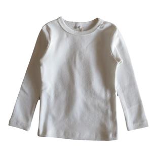 男女童春秋打底衫长袖贴身紧身弹力低领纯白黑纯棉磨毛T恤棉毛衫