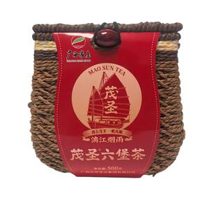 茂圣六堡茶漓江烟雨广西特产500g精美藤编装正宗一级茶叶配茶样