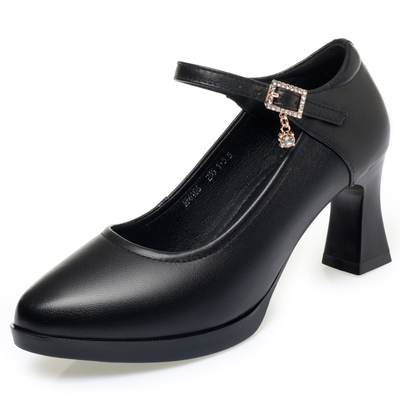 真皮软底不累脚高跟走秀跳舞皮鞋