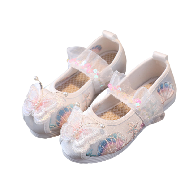 汉服鞋子女鞋春季古风古装老北京布鞋手工表演舞蹈鞋小学生绣花鞋