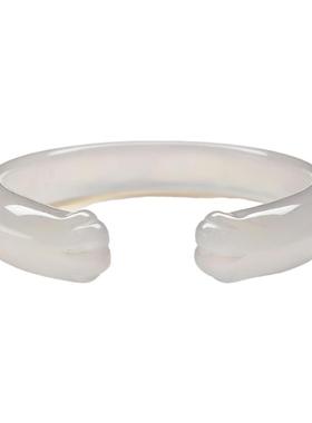 天然高冰透白月光香槟金玛瑙手镯