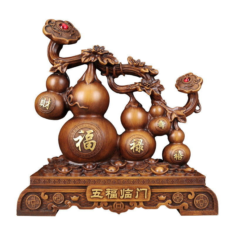 中式合成玉石牡丹摆件吉祥如意