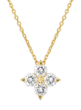 莫桑石钻石项链四叶草锁骨链