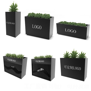 户外不锈钢花箱定制组合阳台围栏室内铁艺露台外摆成品金属槽花盆