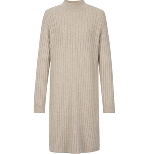 衣香丽影黑色立领针织连衣裙女2025冬装新款韩系穿搭氛围感毛衣裙