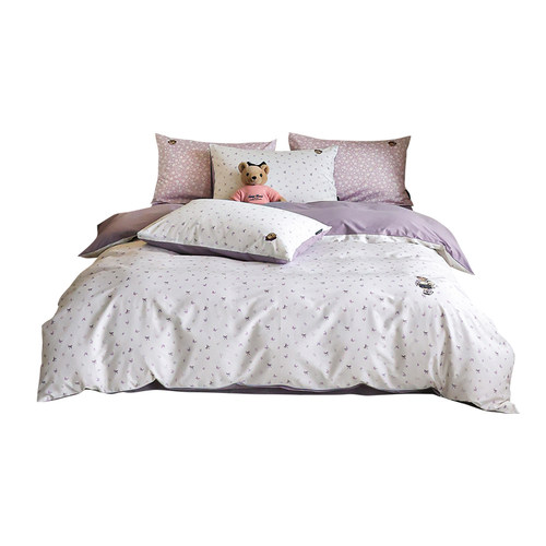 TeenieWeenie小熊全棉床上用品四件套2025新款碎花刺绣纯棉三件套