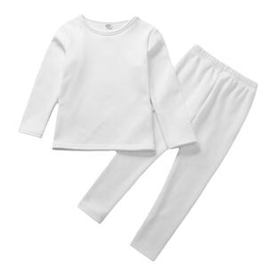 儿童加绒保暖内衣套装男女童秋衣秋裤纯棉宝白色打底衫半高领加厚
