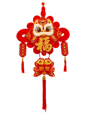 春节福字醒狮毛绒挂件