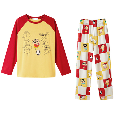 亲嘴猫蜡笔小新联名长袖睡衣