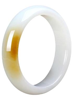 糖白玉手镯糖玉金丝玉