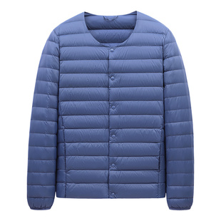 初高中生校服里面穿的羽绒服男内穿保暖神器青少年无领轻薄款外套