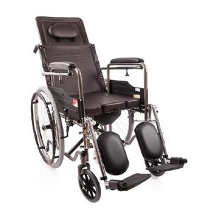 鱼跃轮椅车折叠轻便老年人专用多功能带坐便器代步手推车H059B