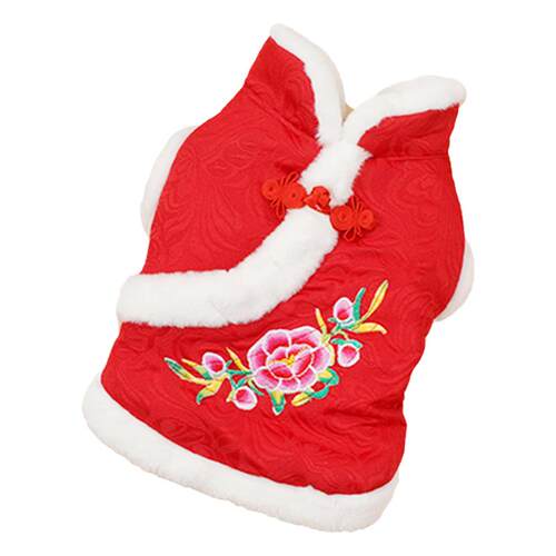 狗狗衣服新年喜庆唐装秋冬装猫咪泰迪比熊小型犬宠物过年拜年汉服
