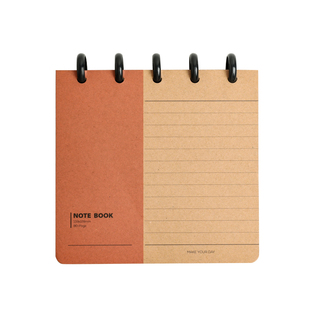 巴掌大48k蘑菇孔牛皮笔记本迷你小本子便携带随身口袋笔记本可爱高颜值记事本横线学生简约线圈随手记单词本