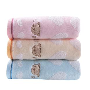 三条装金号毛巾成人洗脸巾纯棉割绒提花绣花柔软舒适吸水童趣面巾