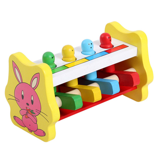 宝宝蒙氏早教教具 智慧敲打台打球台敲球打击飞人击桩乐益智玩具