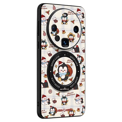 企鹅礼物适用华为Mate80Promax手机壳磁吸带支架新款mt60por+支点保护套网红创意圣诞节Ho3高级感mete70全包