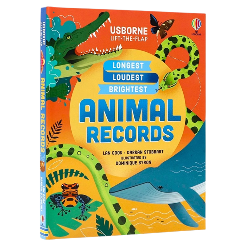 Usborne尤斯伯恩翻翻书 动物记录 Lift the Flap Animal Records 英文原版绘本 大开本精装儿童科普纸板翻翻书科学知识 幼儿科普
