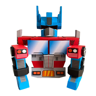 儿童环保机器人纸箱变形金刚模型diy手工拼装玩具可穿戴纸板铠甲