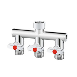 三通分水器带开关一进二出水龙头分流器热水器角阀一分二4分球阀