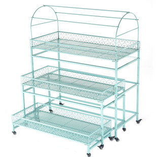 【花含烟】阳台多肉花架铁艺庭院落地块根兰花花架多层室外带轮