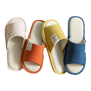 5双装一次性酒店拖鞋居家待客加厚静音防滑家居家用室内夏季亚麻