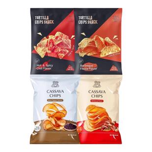 莱纳木薯片玉米片印尼进口香辣烧烤味黑胡椒味解馋小吃休闲零食品