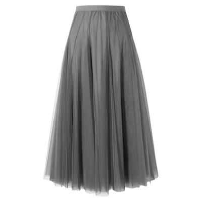 高端显瘦高腰网纱半身裙女