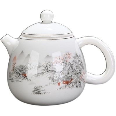 白冰种茶壶泡茶家用陶瓷单壶羊脂玉德化白瓷功夫茶具大容量高档