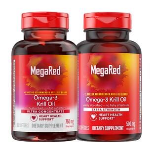 MegaRed脉拓纯南极磷虾油美国进口迈拓omega3深海鱼油升级旗舰店