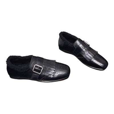 真皮加绒百搭显瘦保暖小皮鞋女