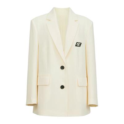 IAmMIX27米白色简约休闲宽松西服