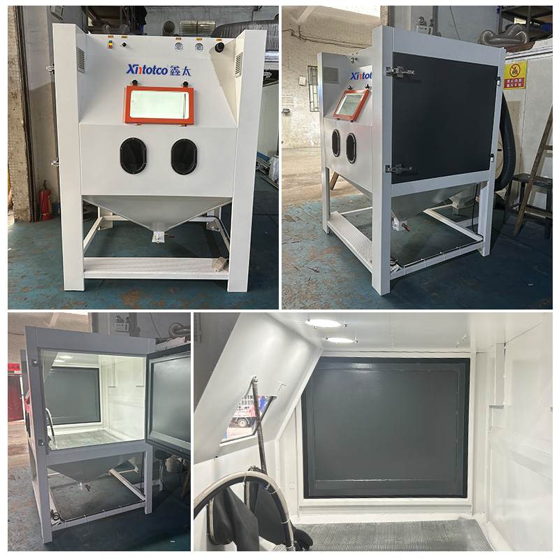 手动喷砂机可调模具铸件去毛刺箱体式喷砂机手动高效除锈打砂机