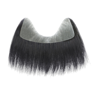 m型假发片男假刘海增发量蓬松真发发际线假发贴自然前额刘海隐形