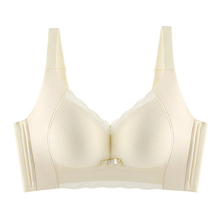 梦芭蒂2025新款大胸显小内衣女时尚蕾丝无钢圈提拉防下垂文胸罩