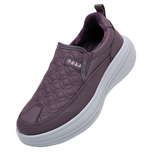 冬老北京布鞋二棉女鞋薄绒一脚蹬妈妈休闲棉鞋厚底加绒女士运动鞋