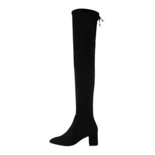 Stuart Weitzman/SW ZUZANNA 秋冬粗高跟圆头长筒过膝靴瘦瘦靴