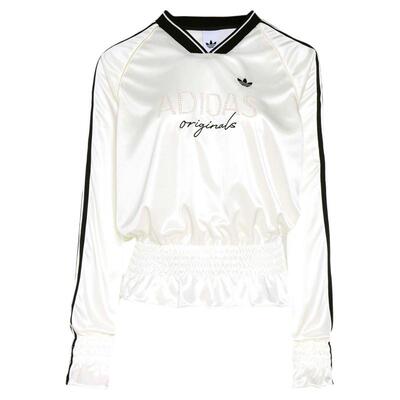 adidas阿迪达斯三叶草女子宽松白色上衣运动休闲长袖T恤KS2879