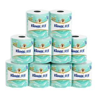 舒洁Kleenex绿茶洋甘菊清香3层加厚印花原生木浆柔软蓬松卫生纸