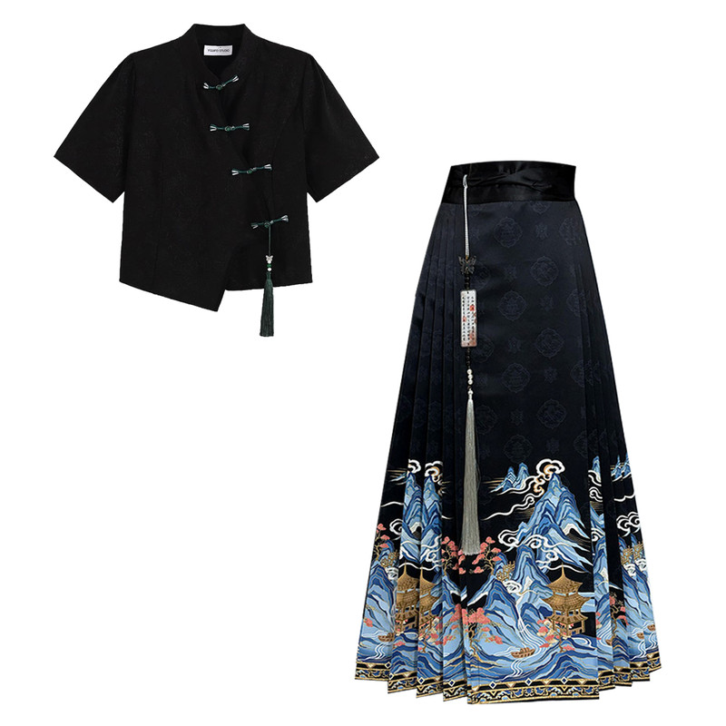 明制汉服盘扣上衣日常马面裙套装
