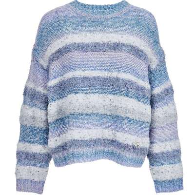 ONLY晕染条纹宽松落肩针织衫