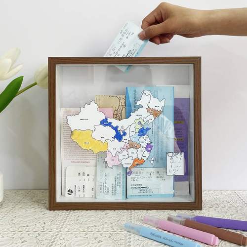 旅行记录时光碎片相框飞机票火车票演唱会门票收藏票根收纳盒画框