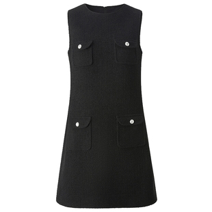 OCHIRLY欧时力 花式纱小香风无袖连衣裙中裙法式2025夏季新品