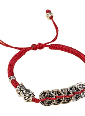 【杭州灵隐官方】五帝钱貔貅手绳