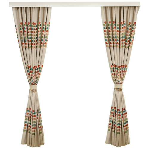 原野 美式乡村田园绣花棉麻窗帘成品遮光客厅卧室落地窗飘窗定制