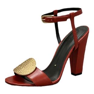 STELLA LUNA露娜春夏牛皮粗跟一字带女高跟时尚优雅凉鞋SLP117052