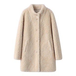 【奚梦瑶同款】美力城羽绒服羊羔毛风衣高端轻奢保暖厚鹅绒服503