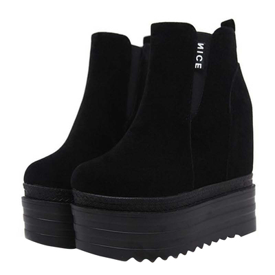 加绒厚底超高跟鞋秋冬新款防滑