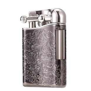 日本SAROME沙乐美充气打火机正品抬臂斜火烟斗侧滑PSD12唐草复古