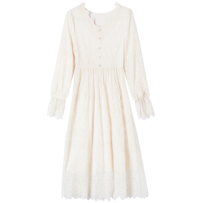 法式复古zklin蕾丝连衣裙